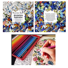 Load image into Gallery viewer, Wonderland Exploration adult coloring book
